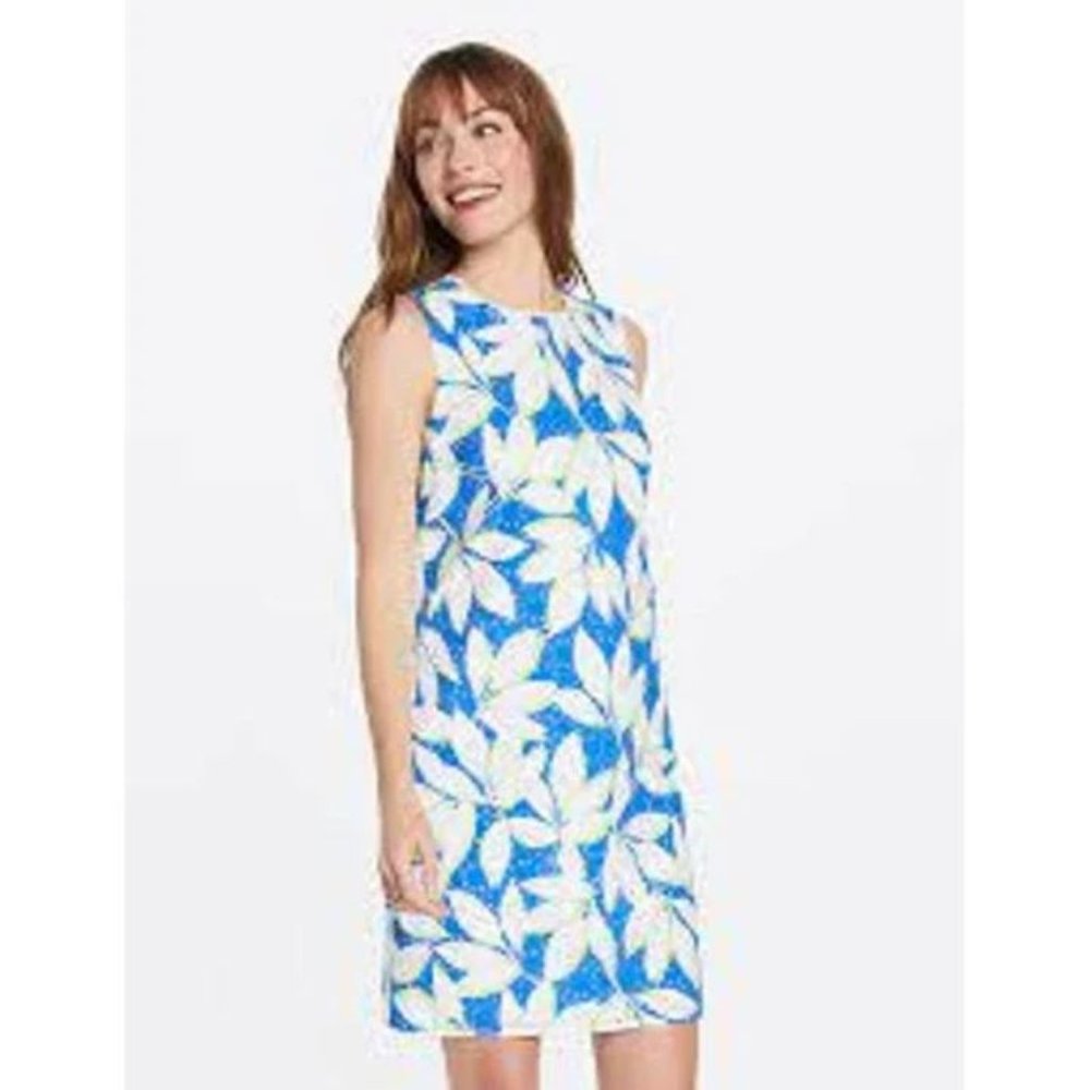 Draper James Eyelet Shift Dress in Sapphire Blue Print Size 2 NWT - Picture 2 of 13